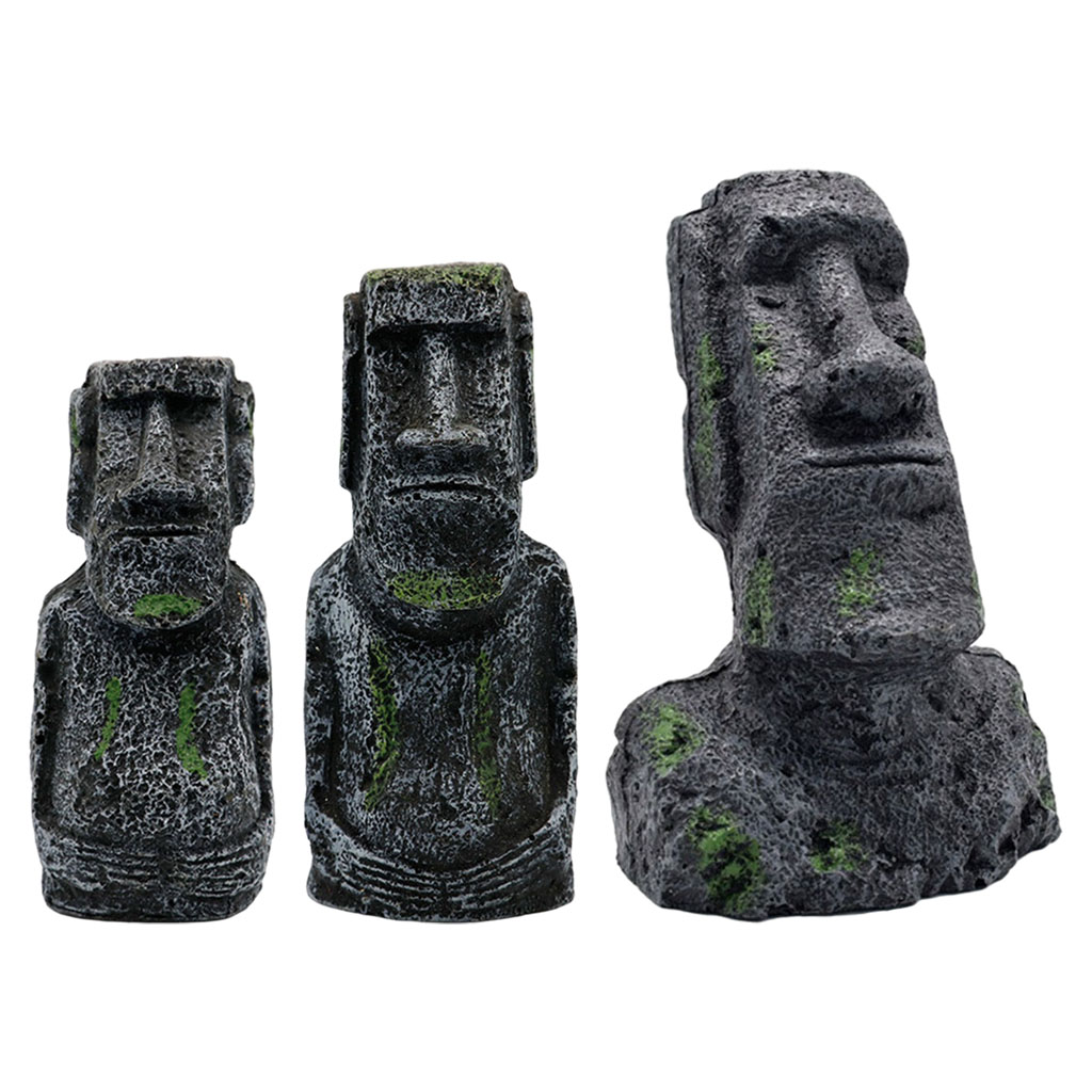 Aquarium Fish Guppy - Aquarium Moai Statues Easter Island Head