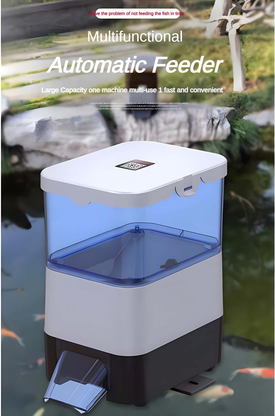 Aquarium Fish Big - EVNICE Solar Automatic Fish Feeder Intelligent