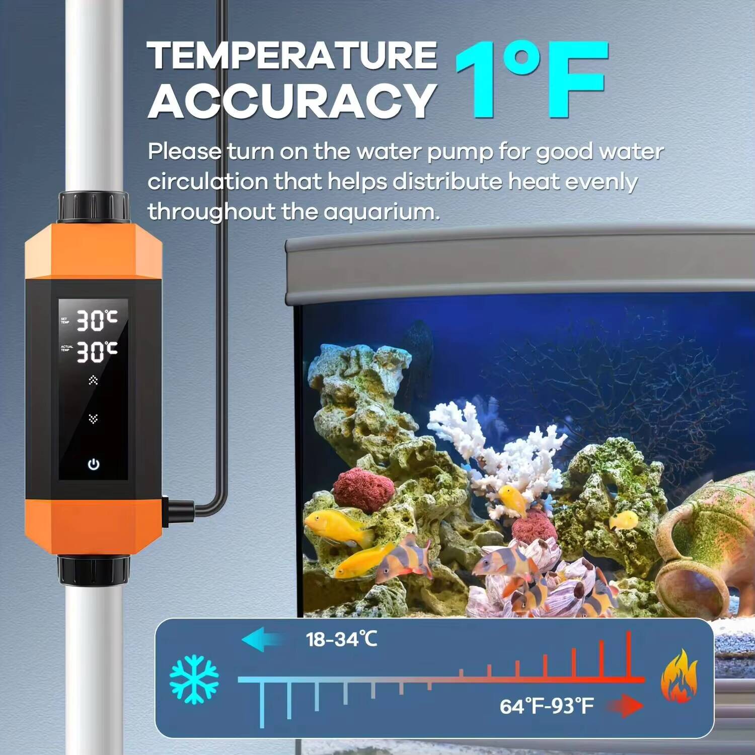 220V High-power Explosion-proo - огляд і ціна Aquarium Heater Submersible