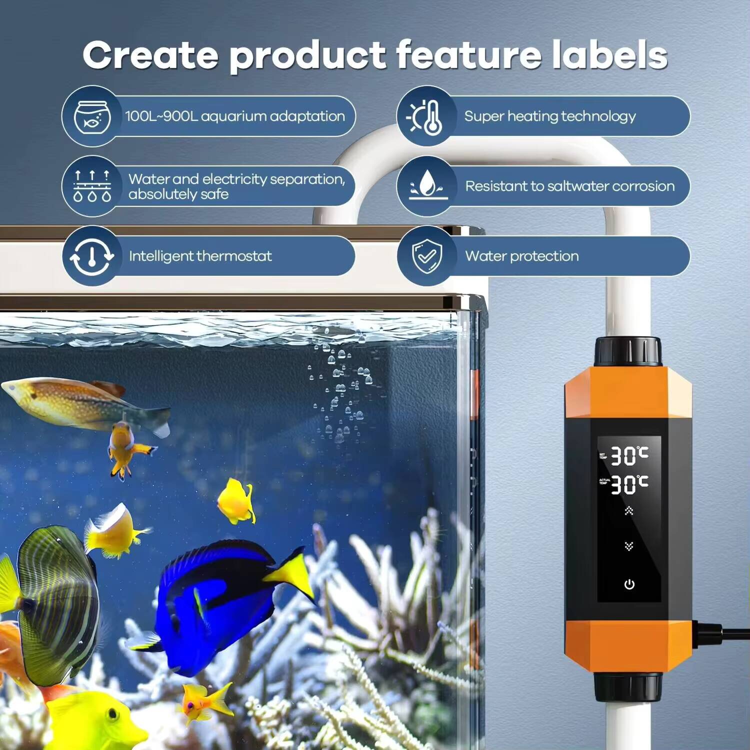 220V High-power Explosion-proo - огляд і ціна Aquarium Heater Submersible